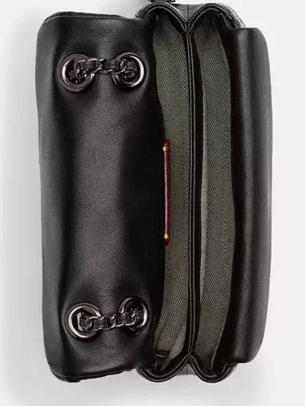 Coach Black Quilted Leather Shoulder Bag with Chain Straps - Picture 2 of 5